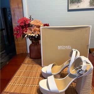 Michael Kors Cream Platform Sandals